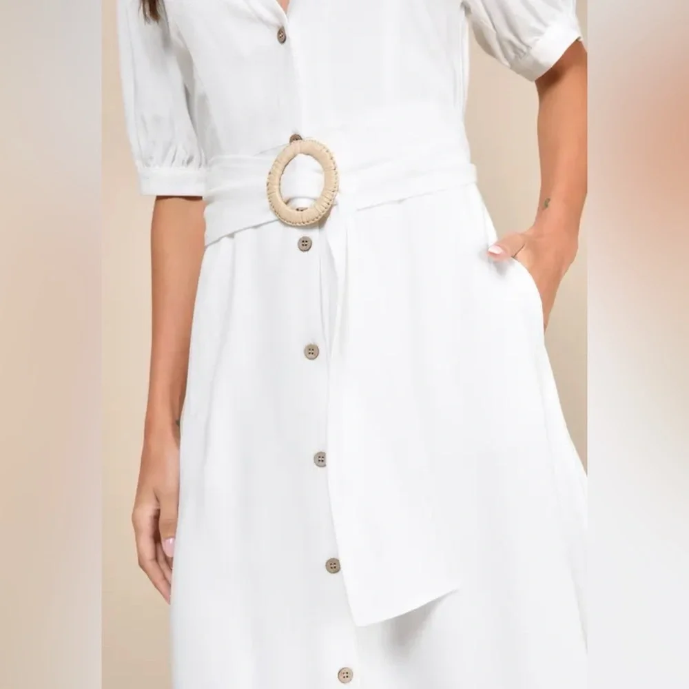 NWT Lulus Blissful Simplicity White Midi Dress - Picture 4 of 13